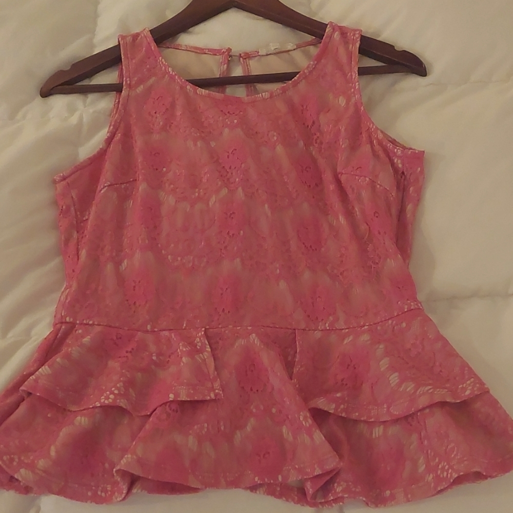 Pink Peplum Top (size S)